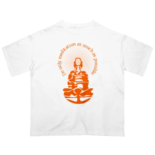只管打坐h.t.橙Emblem Oversized T-Shirt