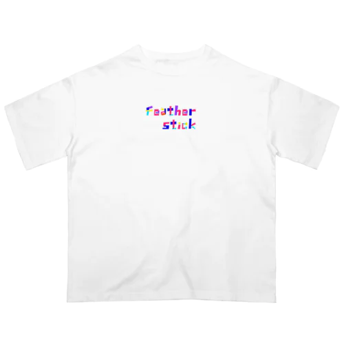 フェザースティック　文字ロゴ　 オーバーサイズTシャツ