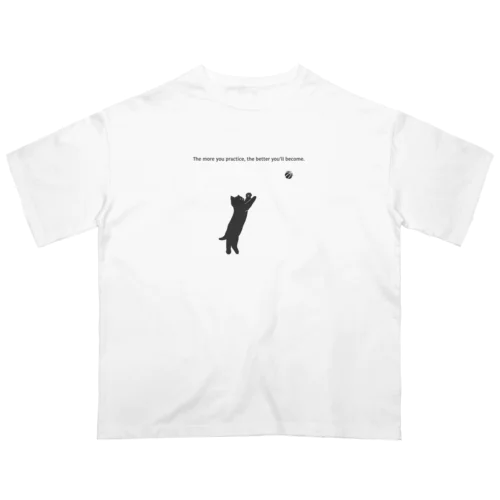 バスケットボール選手(黒ねこ) 1 Oversized T-Shirt