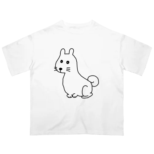 お座りしてるわんこちゃん オーバーサイズTシャツ