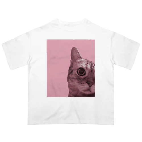 アイラブキャッツ　ピンクシカク オーバーサイズTシャツ