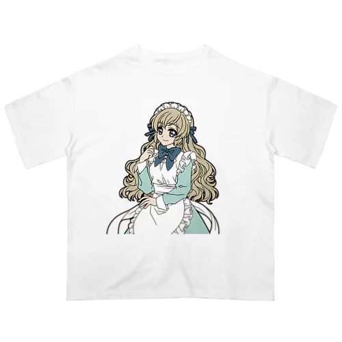 可愛いメイドさん（水色） オーバーサイズTシャツ