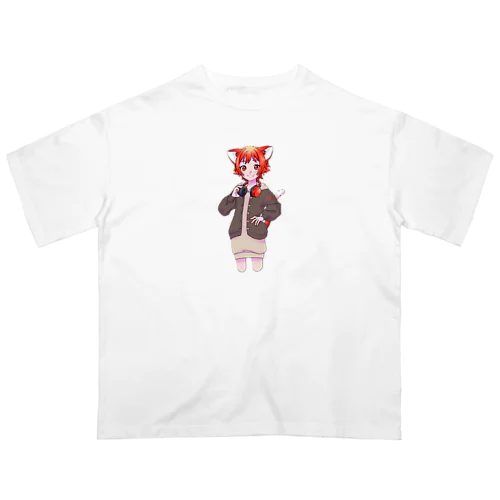 Hello World(眠り猫） オーバーサイズTシャツ