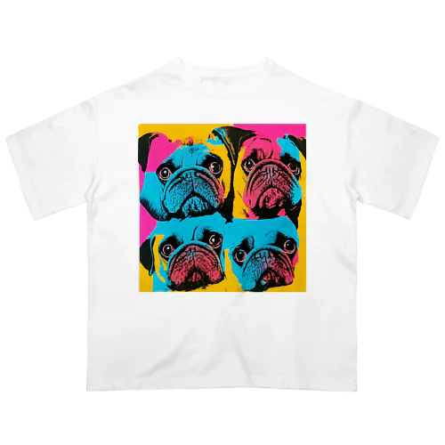 surprised face pug オーバーサイズTシャツ