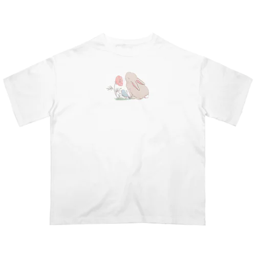 うさぎと小鳥とお花 Oversized T-Shirt