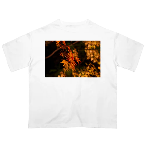 ライトアップ紅葉 - Japanese maple(night shot) - オーバーサイズTシャツ