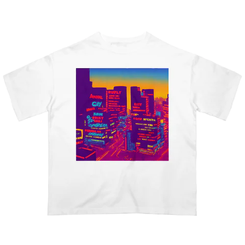 Building lights and sunset Oversized T-Shirt