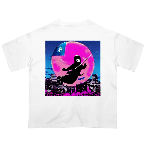 圧倒的芸術感の月夜の忍者★ オーバーサイズTシャツ