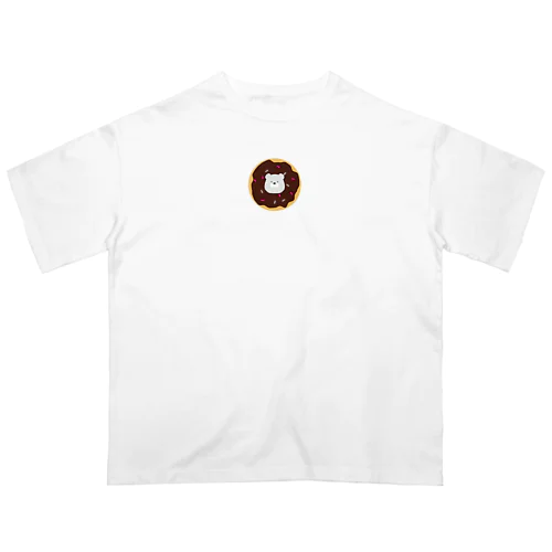 ドーナツに囚われたシロクマ チョコVer. オーバーサイズTシャツ