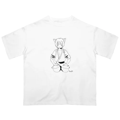 狐耳男子くん、正座する。 オーバーサイズTシャツ