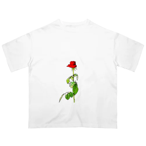 薔薇 オーバーサイズTシャツ