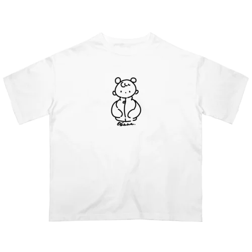 ふたつおだんごちゃん（モノクロバージョン） オーバーサイズTシャツ