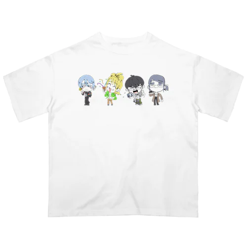 陰キャラブコメ　SDキャラ集合絵 Oversized T-Shirt