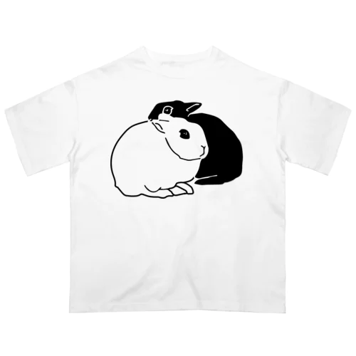 毛繕いうさぎ オーバーサイズTシャツ