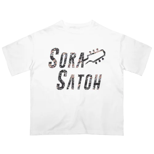 和柄(黒) - Sora Satoh ギターロゴ オーバーサイズTシャツ