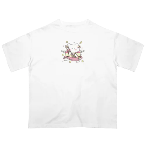 ふわふわねこ 魔法少女 オーバーサイズTシャツ