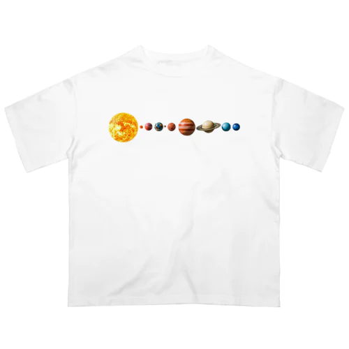 壮大な宇宙！太陽系惑星シリーズ オーバーサイズTシャツ