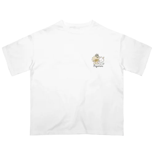 ぷぷまる ねこもいっしょ ひかえめ オーバーサイズTシャツ