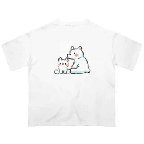 ふわふわシロクマ親子 Oversized T-Shirt