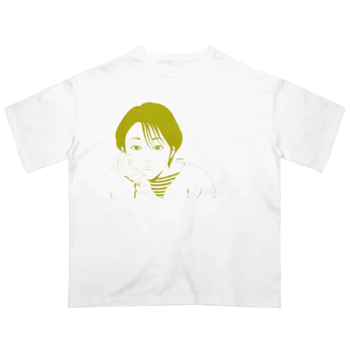 頬杖女子 オーバーサイズTシャツ