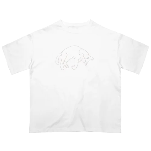 ほら、おなか見て良いよ。しろねこ Oversized T-Shirt