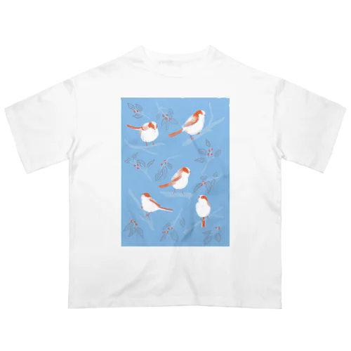 野鳥観察_エナガ オーバーサイズTシャツ