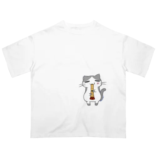 ひのもとにゃんこ®️ 尺八 / 雷蔵 Oversized T-Shirt