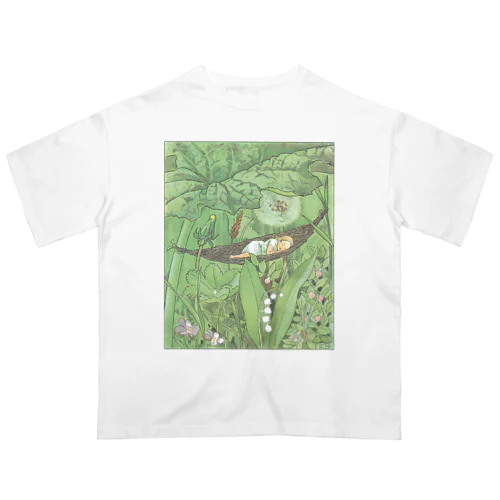 ハンモックで眠るおやゆびひめ by Elsa Beskow オーバーサイズTシャツ