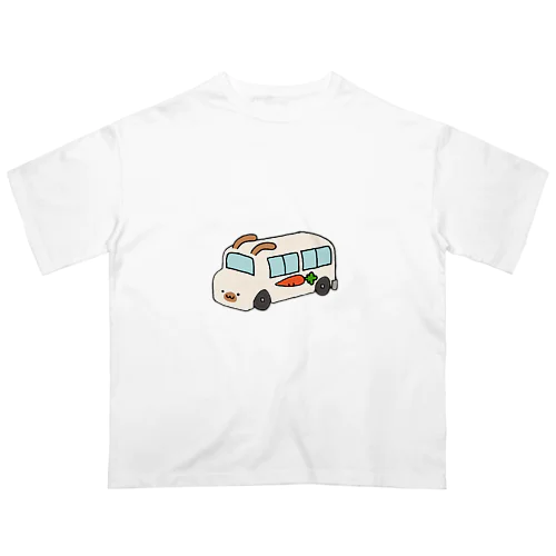 うさぎ幼稚園(白茶) オーバーサイズTシャツ