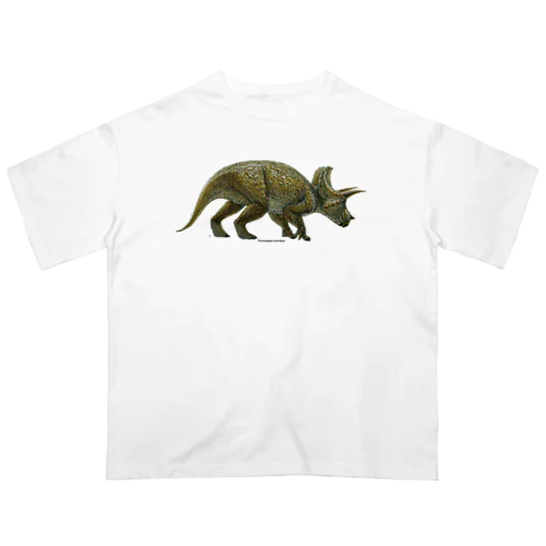 Triceratops horridus(トリケラトプス ・ホリドゥス)着彩画 Oversized T-Shirt