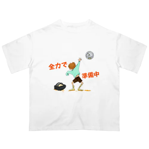 toncoo 文字入り　全力で準備中 Oversized T-Shirt