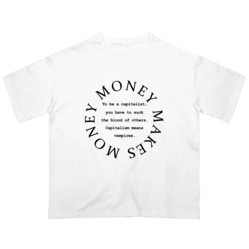 MoneyMakesMoney Circle logo white オーバーサイズTシャツ