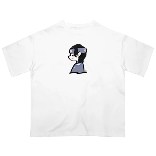 キツネ目さん／ムラサキヘアバンド オーバーサイズTシャツ