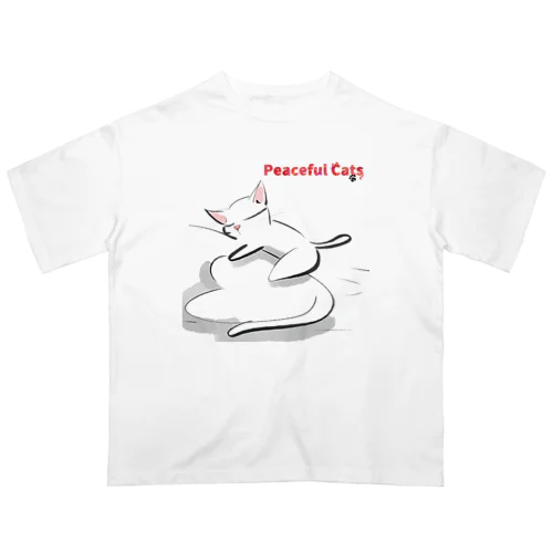 Peaceful Cats おやすみ オーバーサイズTシャツ