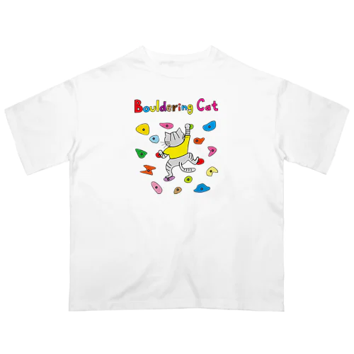 ボルダリングする猫 オーバーサイズTシャツ