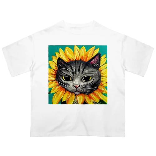 ひまわり猫 Oversized T-Shirt