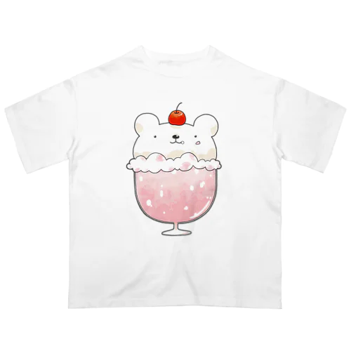 桜のしろくまクリームソーダ オーバーサイズTシャツ