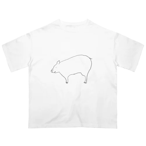 可愛い豚の服 オーバーサイズTシャツ