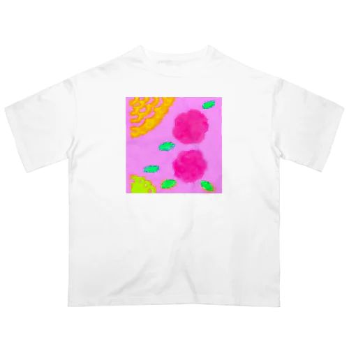 ピンクとお花 Oversized T-Shirt