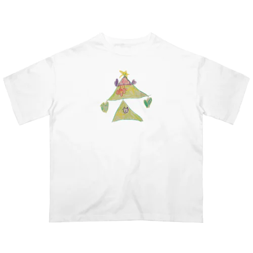 【子どもの絵】クリスマスツリー Oversized T-Shirt