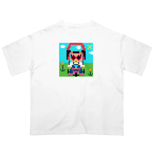 01ドット絵　ruruちゃん/三輪車でお散歩　 オーバーサイズTシャツ