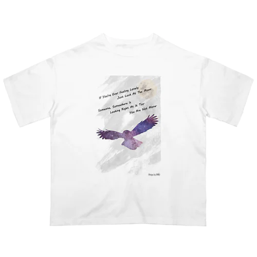 Message_梟ロゴ(紫)  Oversized T-Shirt