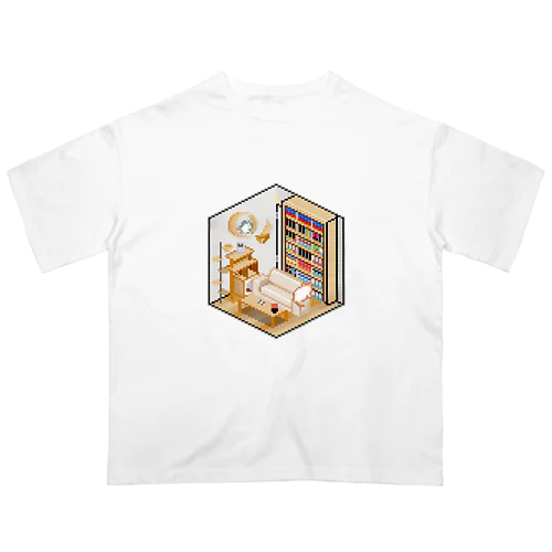 池崎さん家っぽいピクセルルームTシャツ【白】 オーバーサイズTシャツ