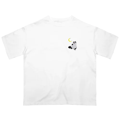 月と猫　あくび猫 Oversized T-Shirt
