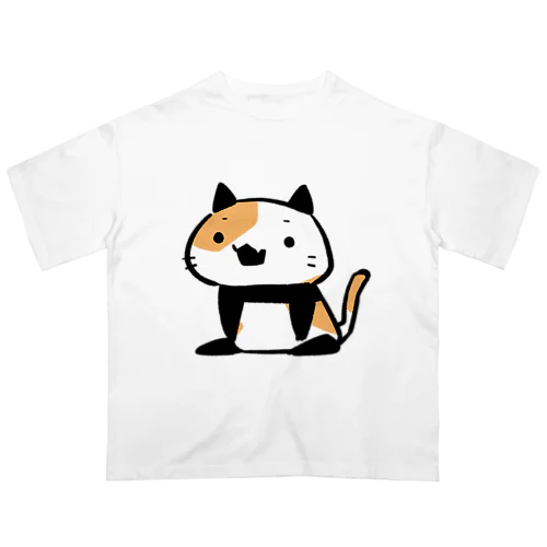 パンダ風味の三毛猫 Oversized T-Shirt