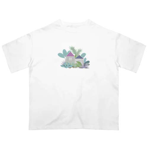 熱帯植物に囲まれた家 Oversized T-Shirt