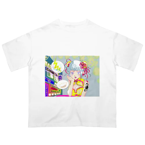 餃子食べたいガール オーバーサイズTシャツ