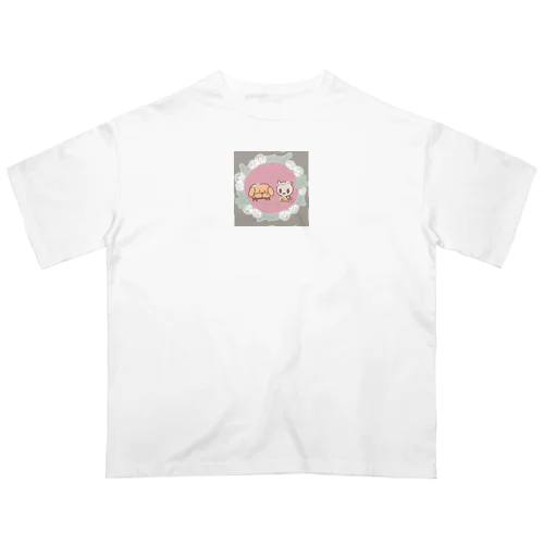 シロツメクサとアリクイ達 オーバーサイズTシャツ