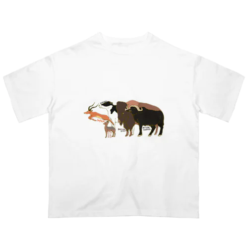 ウシ科動物いっぱい！ Oversized T-Shirt