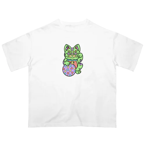 ハート招き猫 オーバーサイズTシャツ